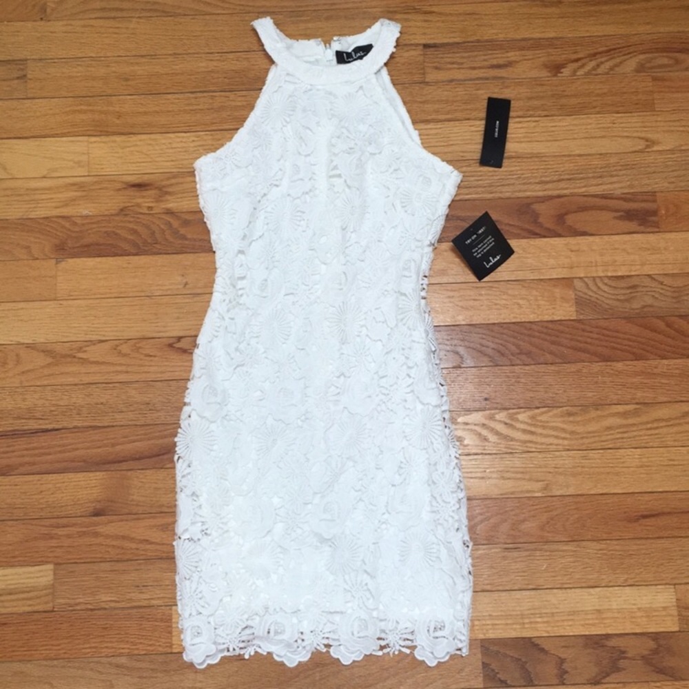 Lulu’s “Love Poem Ivory Lace Dress”